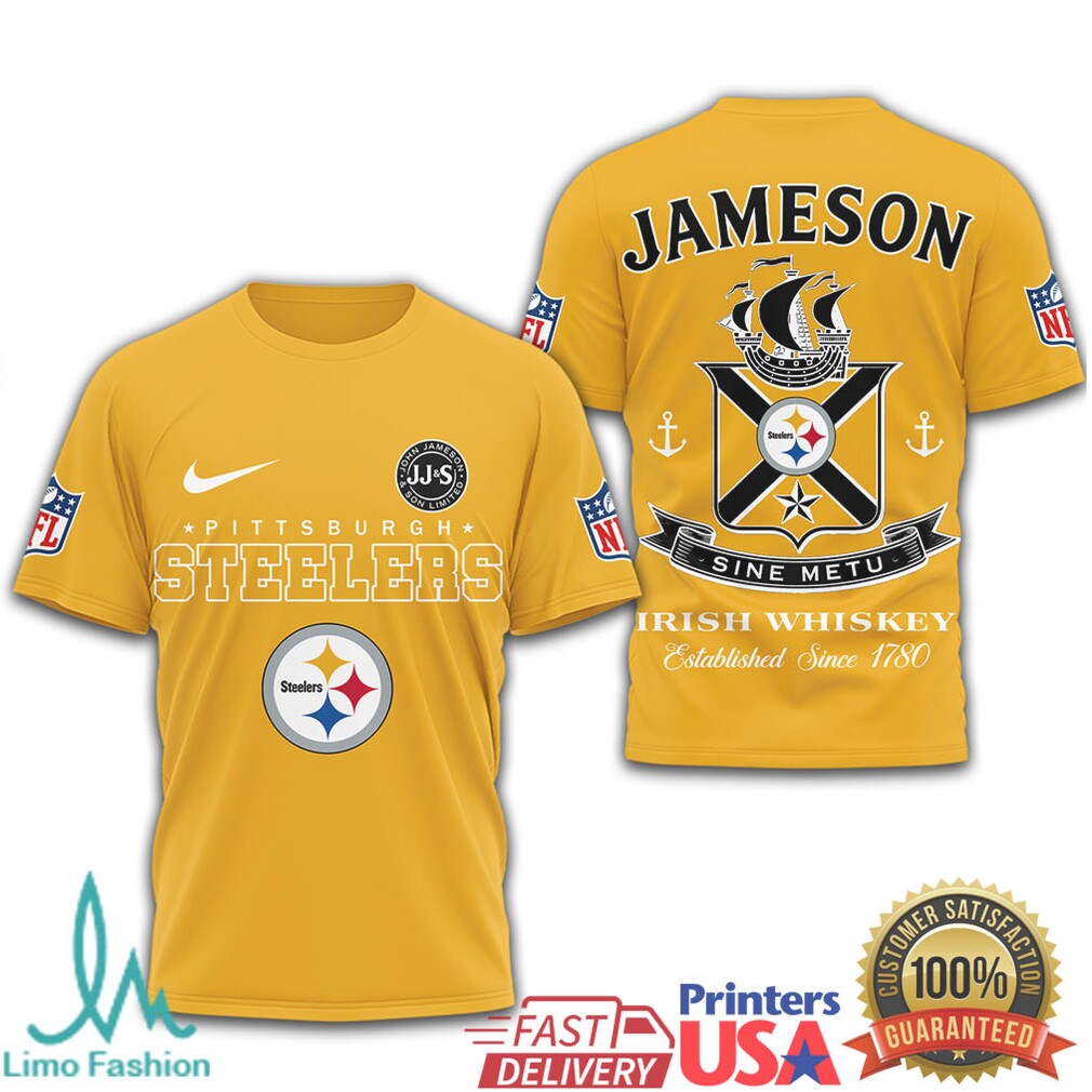 Pittsburgh Steelers x Jameson Irish Whiskey Sine Metu NFL T Shirt