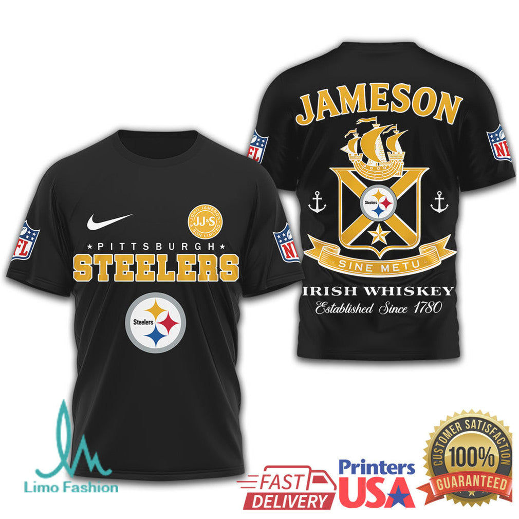 Pittsburgh Steelers x Jameson Irish Whiskey Sine Metu NFL T Shirt