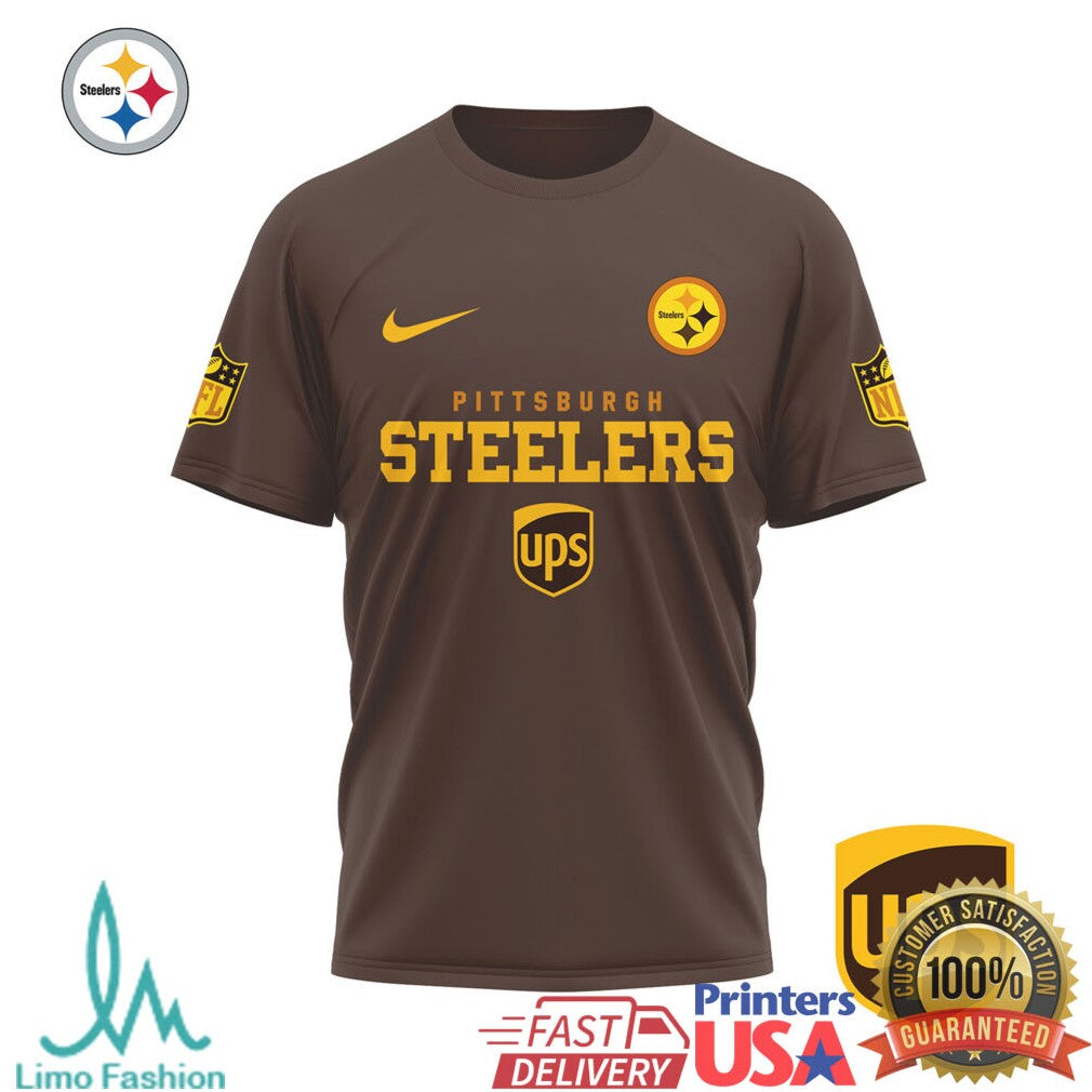 Pittsburgh Steelers x UPS Brown and Proud Delivery Truck Graphic Shirt - Limotees LLC