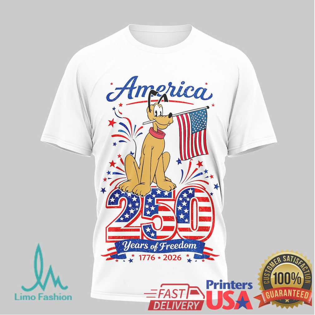 Pluto America 250 Years 1776 2026 Patriotic Fourth of July T Shirt (2) - Limotees LLC