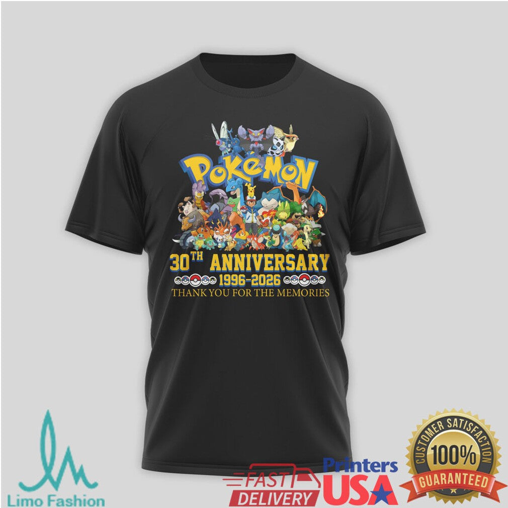 Pokémon 30th Anniversary 1996 2026 Thank You For The Memories Shirt - Limotees LLC