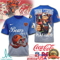 Popeye x Coca Cola Chicago Bears NFL “Play Hard” Blue T Shirt - Limotees LLC
