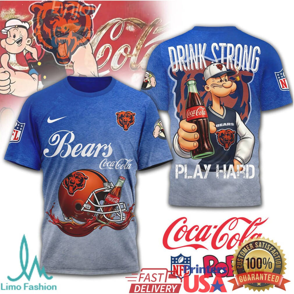 Popeye x Coca Cola Denver Broncos NFL “Drink Strong” Graphic T Shirt - Limotees LLC