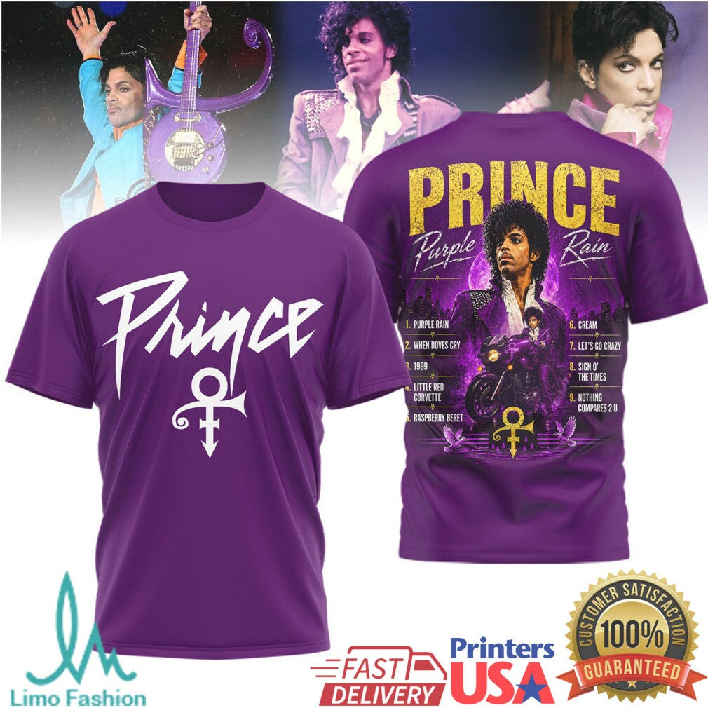 Prince Purple Rain Symbol Logo Tribute T Shirt - Limotees LLC