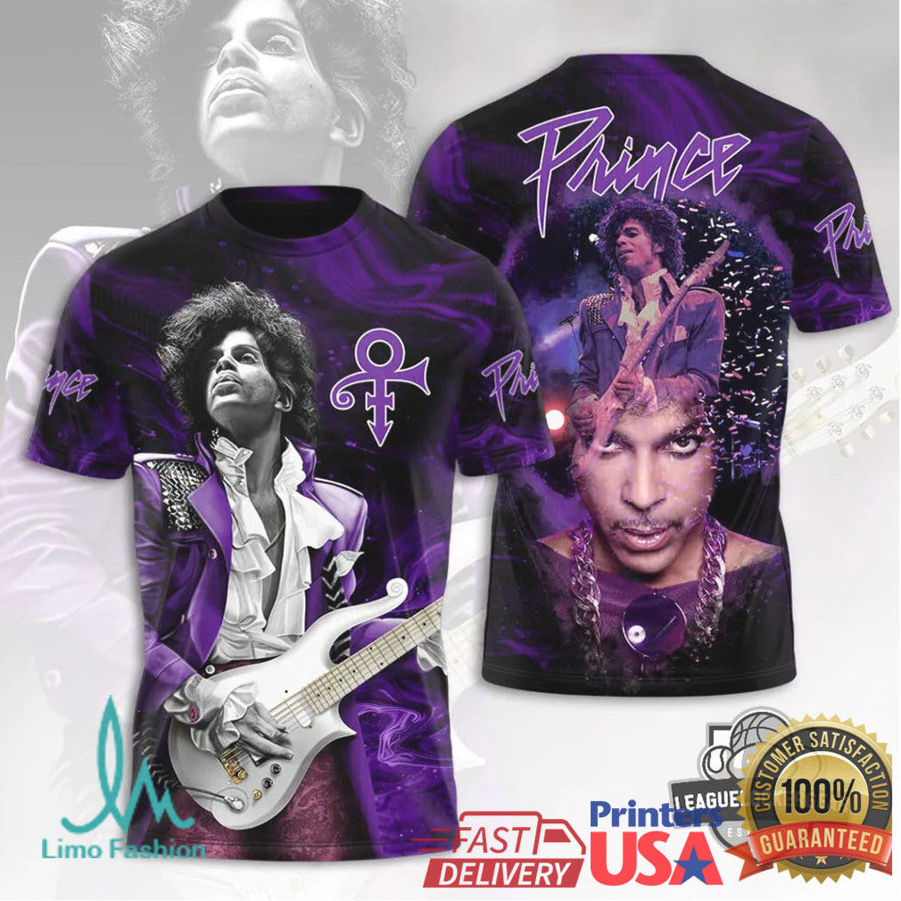 Prince Purple Rain Tribute Vintage Graphic All Over Print T Shirt - Limotees LLC