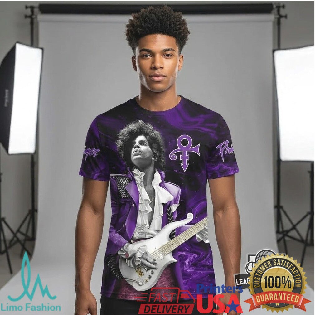 Prince Purple Rain Tribute Vintage Graphic All Over Print T Shirt - Limotees LLC