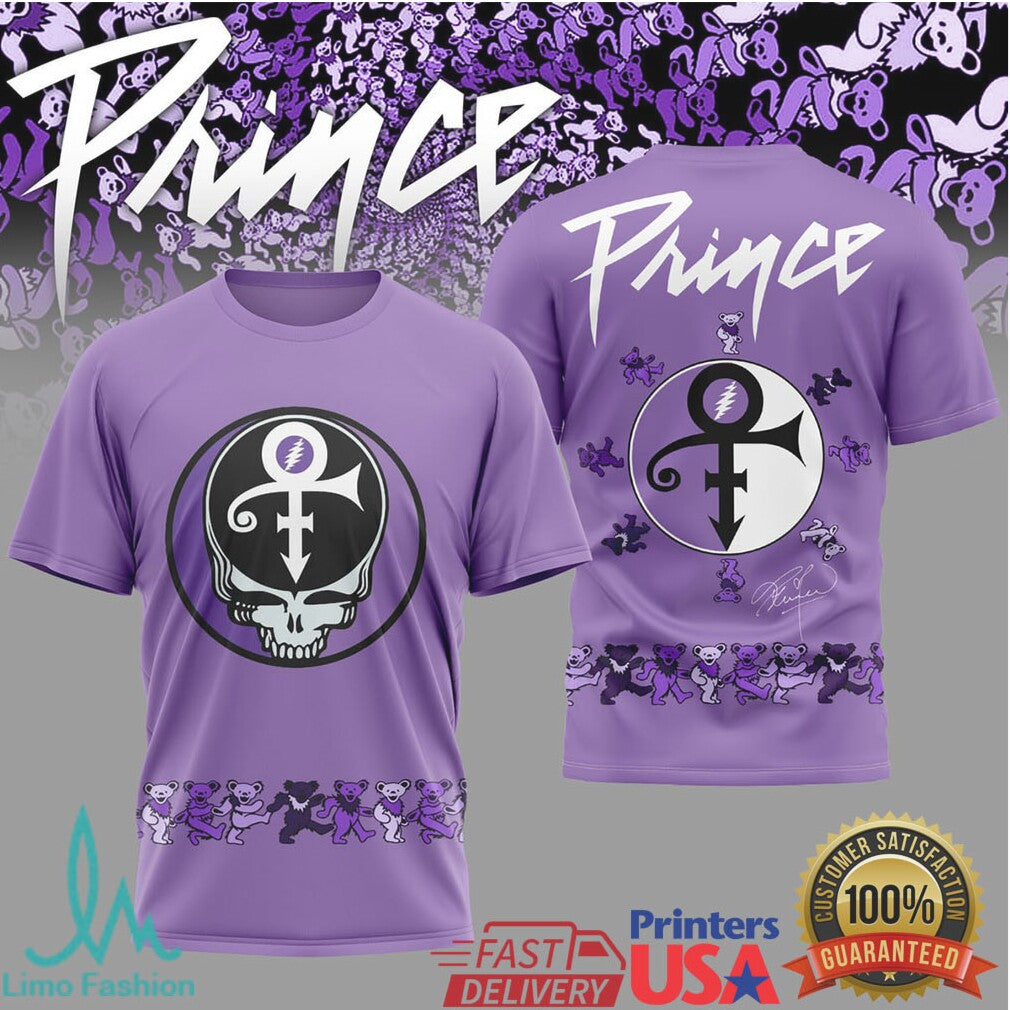 Prince X Grateful Dead Purple Steal Your Face Mashup Tee - Limotees LLC