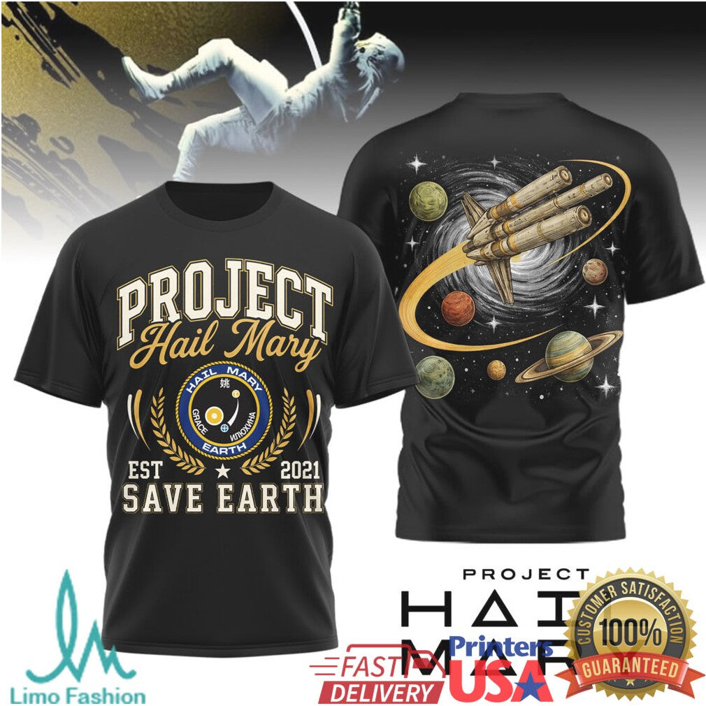 Project Hail Mary Save Earth Space Mission 2021 Graphic T Shirt - Limotees LLC
