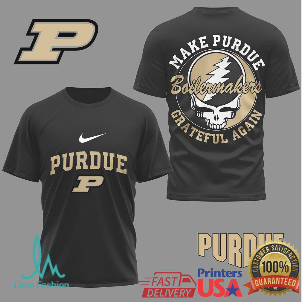 Purdue Boilermakers Grateful Dead Steal Your Face Custom T Shirt - Limotees LLC