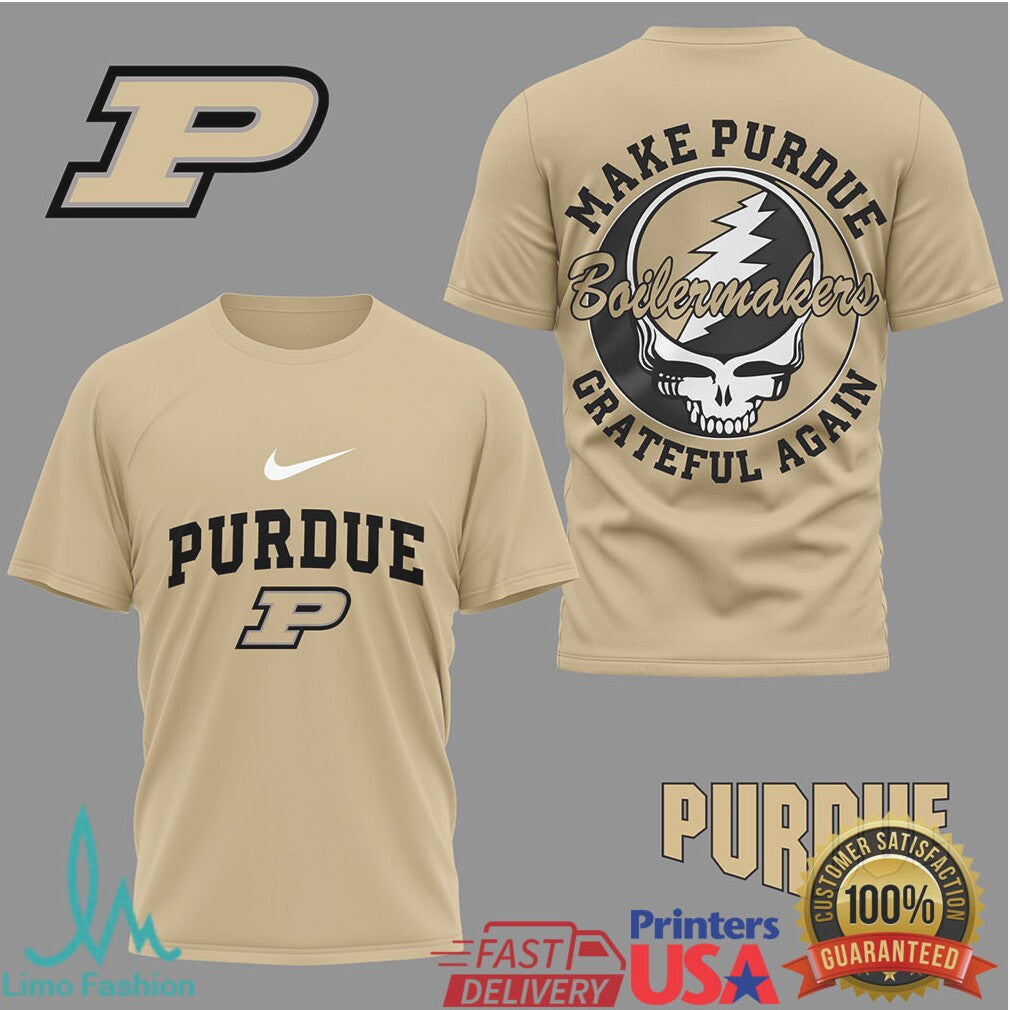 Purdue Boilermakers Grateful Dead Steal Your Face Custom T Shirt - Limotees LLC