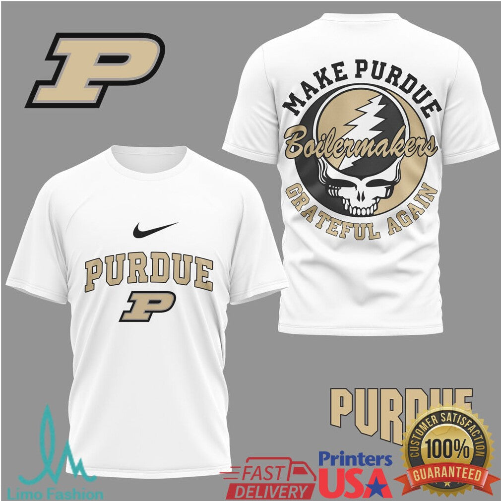 Purdue Boilermakers Grateful Dead Steal Your Face Custom T Shirt - Limotees LLC