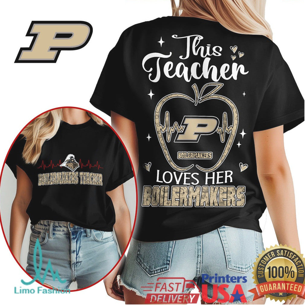 Purdue Boilermakers This Teacher Loves Her Boilermakers T Shirt - Limotees LLC