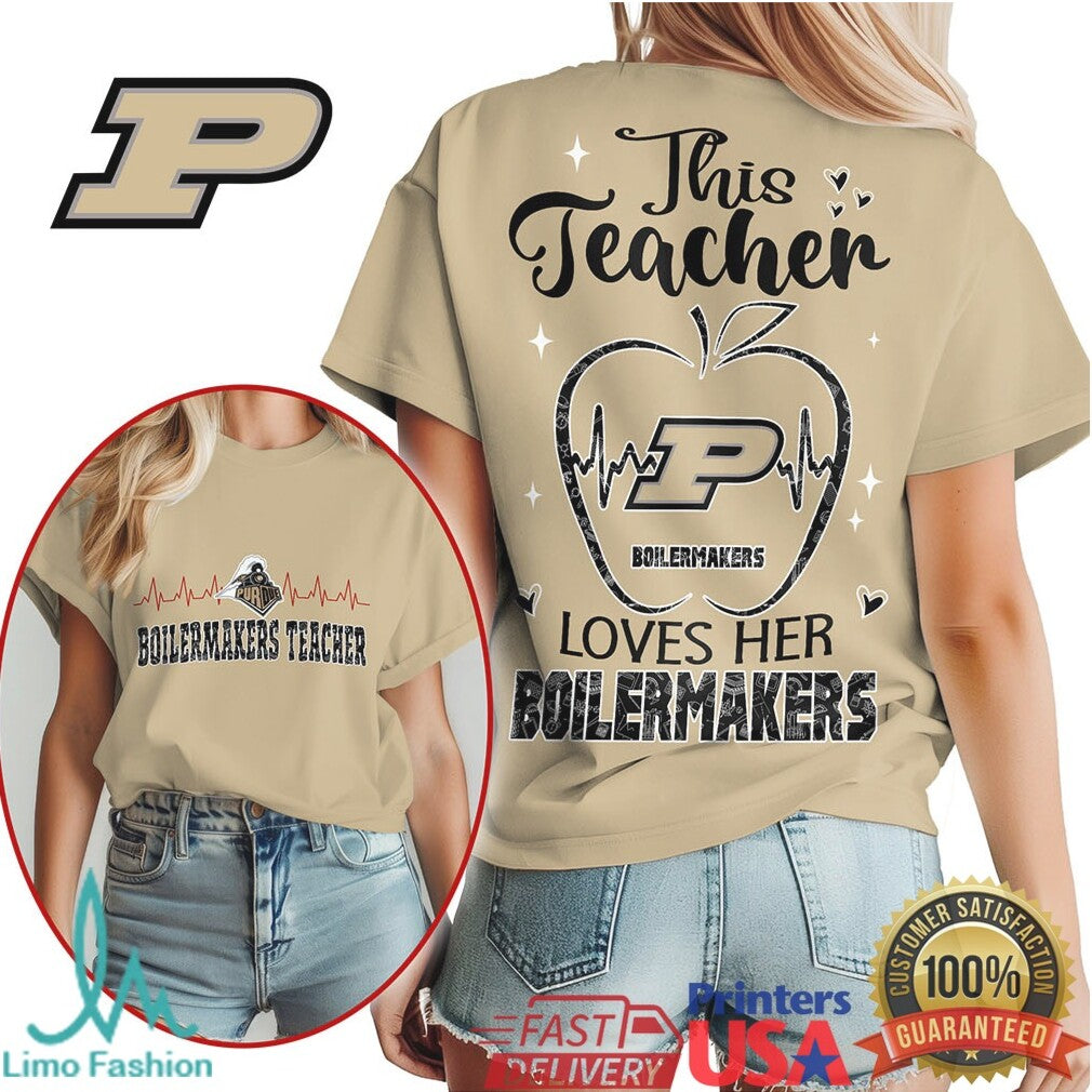 Purdue Boilermakers This Teacher Loves Her Boilermakers T Shirt - Limotees LLC