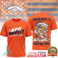 Denver Broncos Official Super Bowl LX NFL 2025 Division Champions 3D Shirt - Limotees LLC
