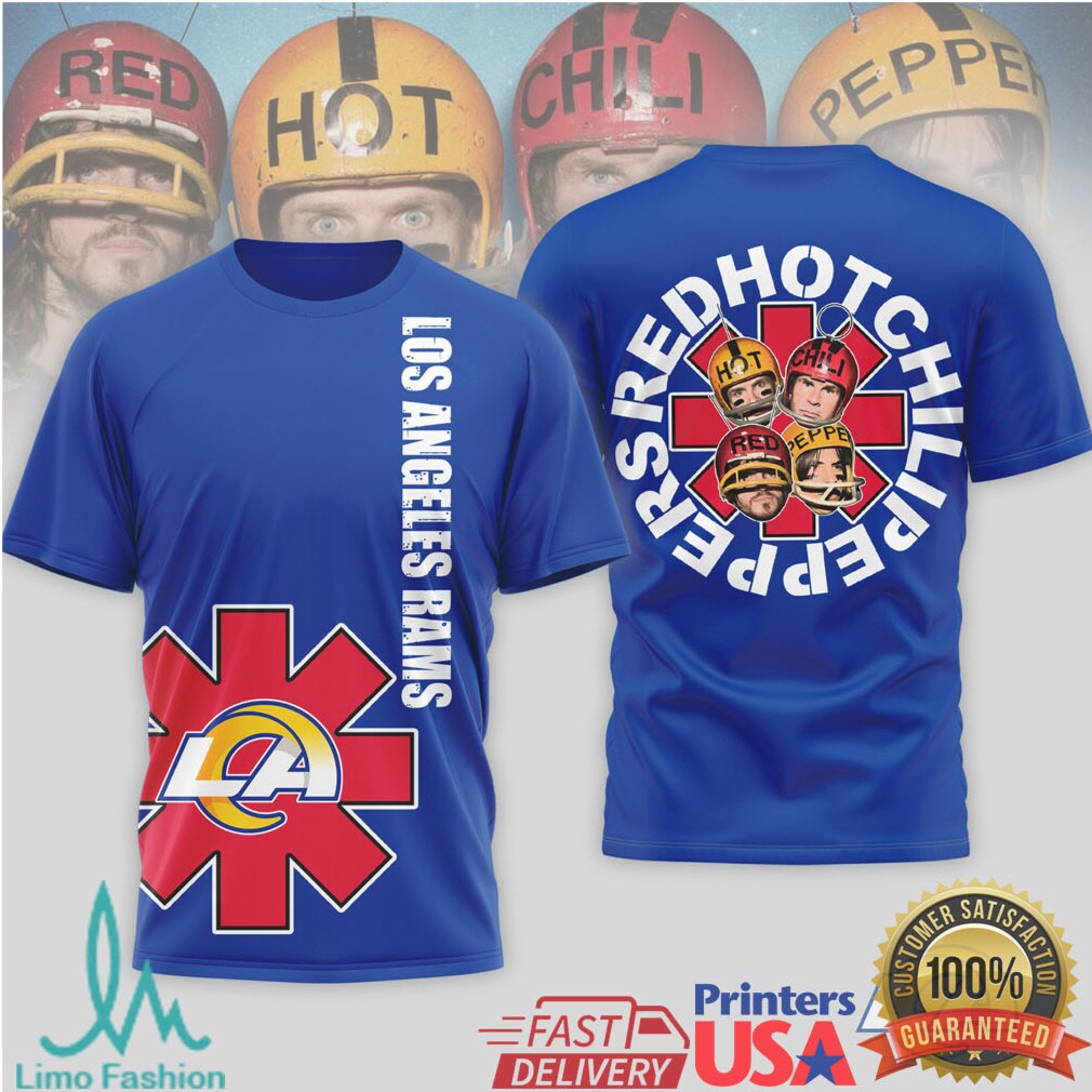 Los Angeles Rams Official NFL Red Hot Chilli Peppers 3D Shirt - Limotees LLC