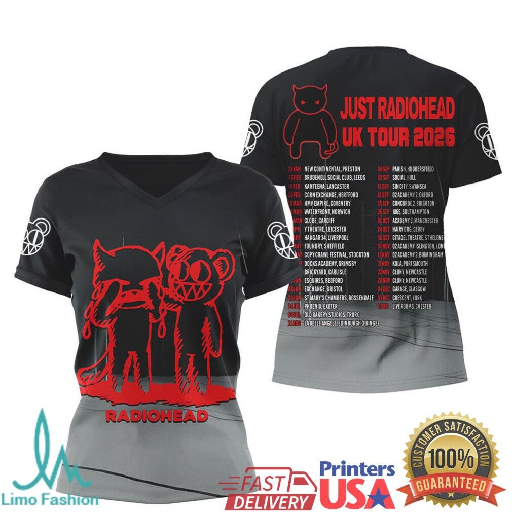 Radiohead Uk Tour 2026 Red Bear Graphic T Shirt - Limotees LLC