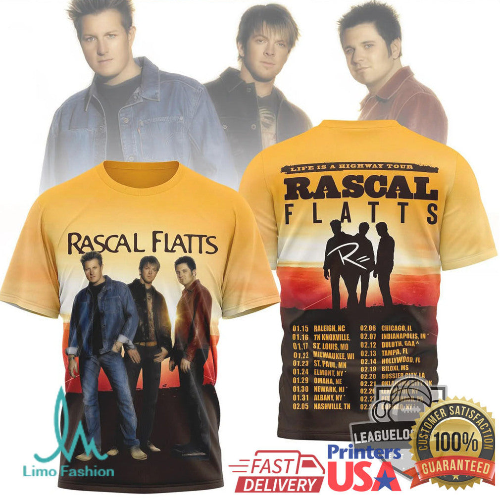 Rascal Flatts “Life Is A Highway” Tour 2026 Sunset Graphic T Shirt - Limotees LLC