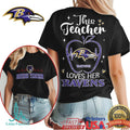 Ravens Teacher Heartbeat Apple This Teacher Loves Her Ravens T Shirt - Limotees LLC