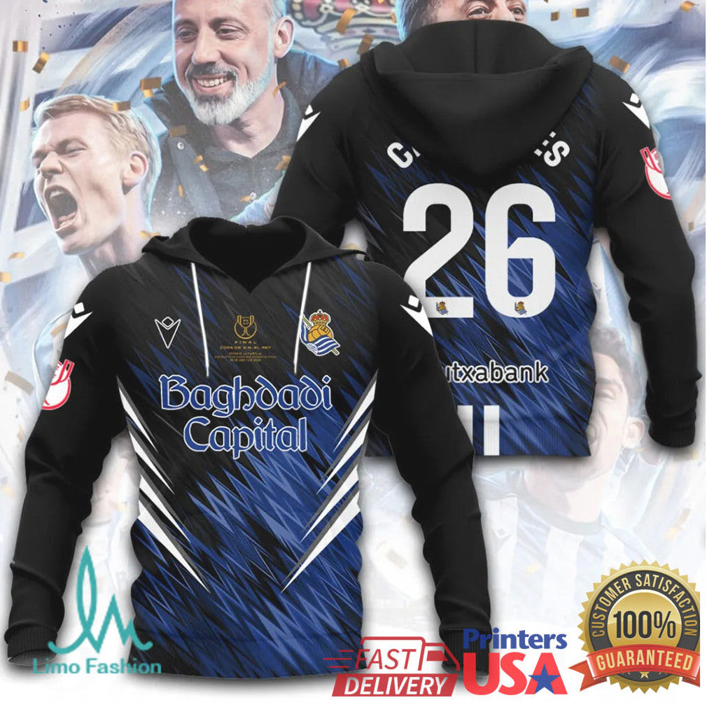 Real Sociedad Copa Del Rey Campeones 2026 Baghdadi Capital Special Edition Jersey T Shirt - Limotees LLC