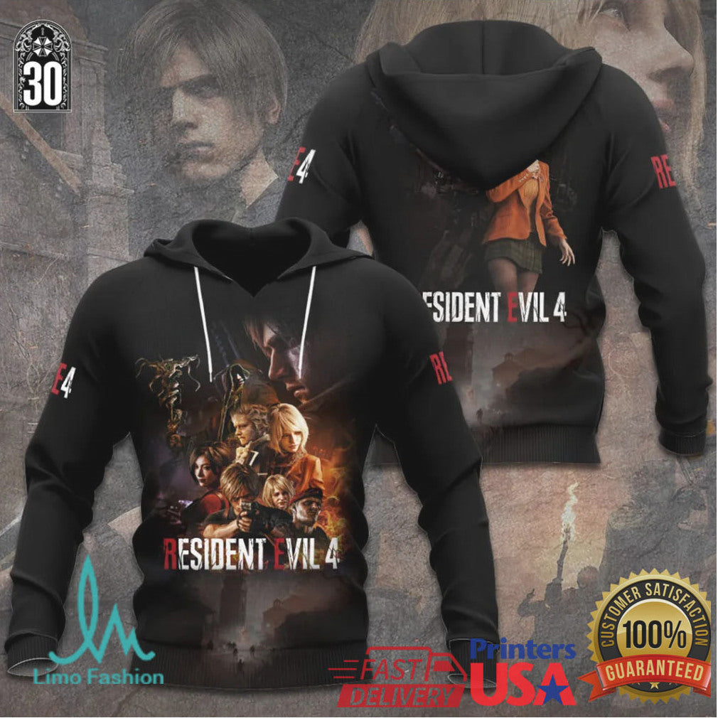 Resident Evil 4 Remake Leon & Ashley Character Art T Shirt - Limotees LLC