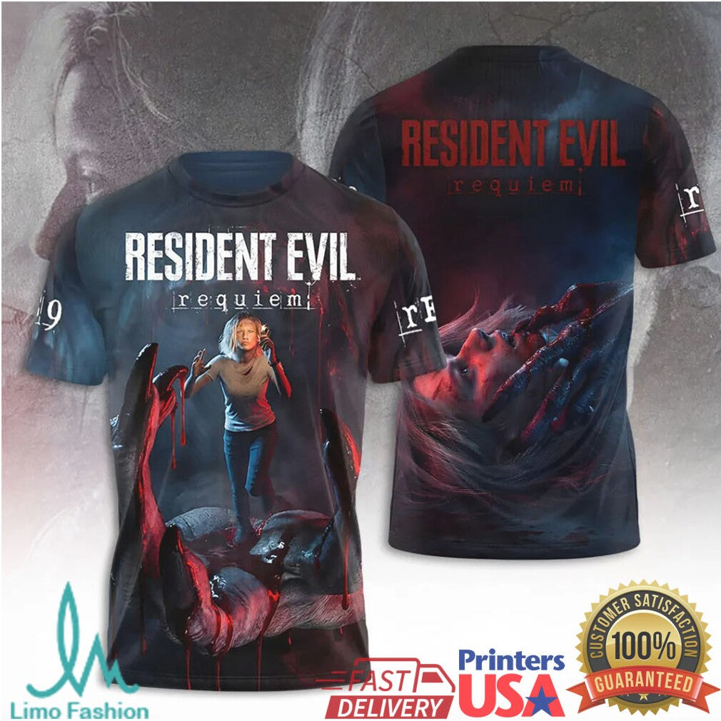Resident Evil 9 Requiem Ashley Graham Survival Horror Game Night Escape Retro Fans T Shirt - Limotees LLC