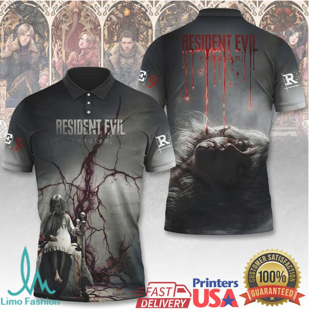 Resident Evil 9 Requiem Blood Drip Gothic Horror Video Game Fan Apparel T Shirt - Limotees LLC