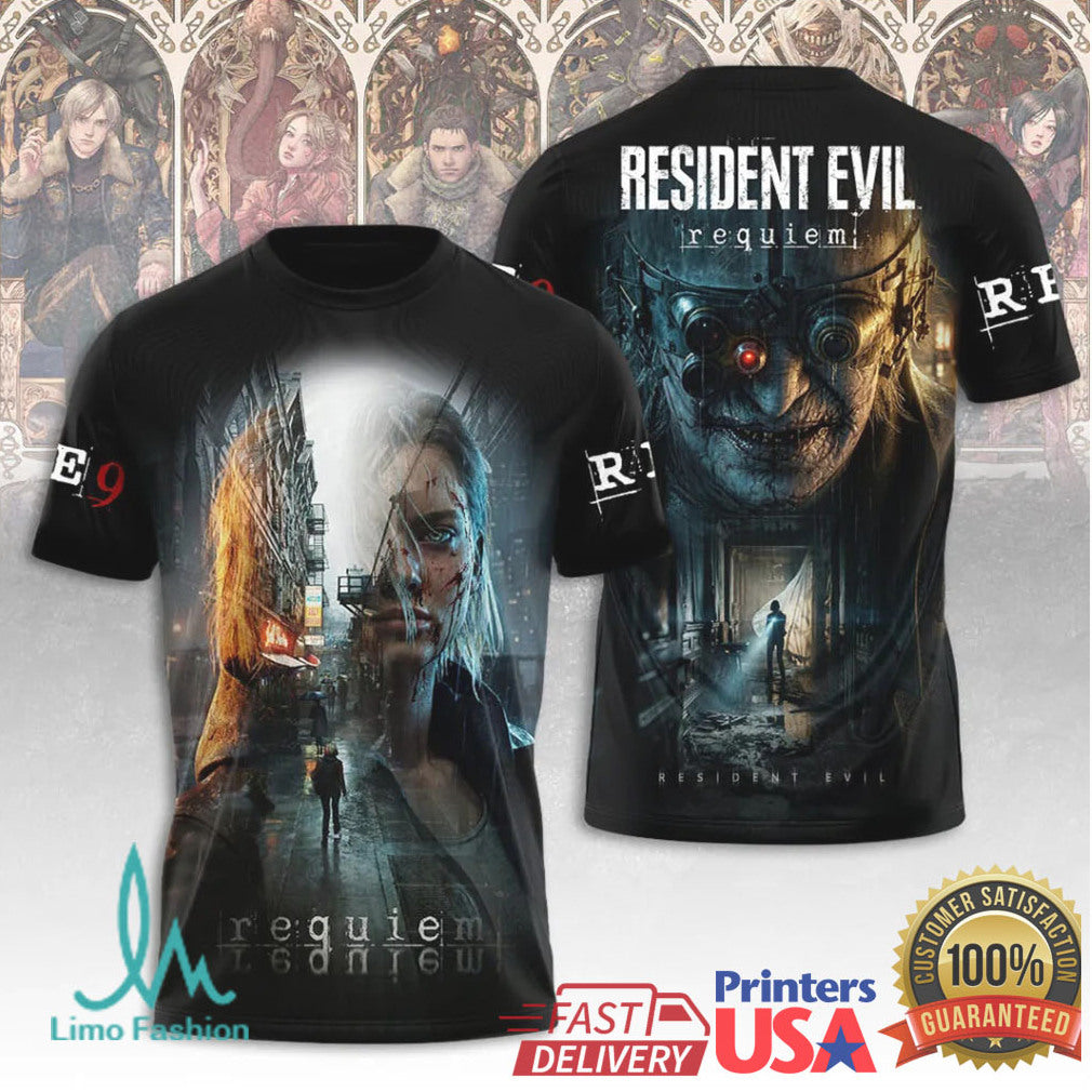Resident Evil 9 Requiem Video Game Leon Kennedy Ashley Graham Horror Fans T Shirt - Limotees LLC