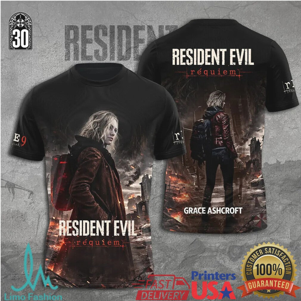 Resident Evil Requiem Grace Ashcroft Character Concept T Shirt - Limotees LLC