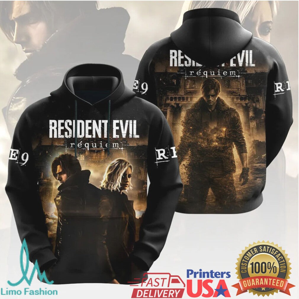 Resident Evil Requiem Leon Kennedy Ashley Graham Video Game Retro Men Women Fans T Shirt - Limotees LLC