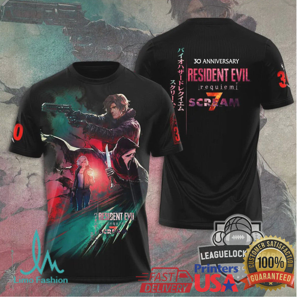 Resident Evil x Scream Mashup 30th Anniversary Horror T Shirt - Limotees LLC