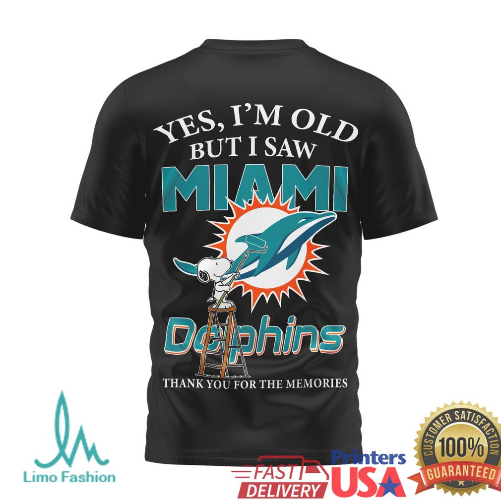 Retro Snoopy Miami Dolphins NFL T Shirt Thank You For The Memories Fan T Shirt - Limotees LLC
