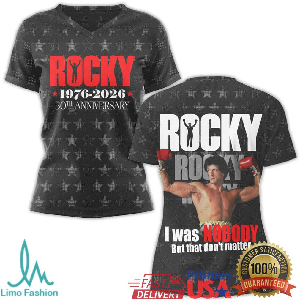 Rocky 50th Anniversary 1976 2026 I Was Nobody Tribute Apparel Collection - Limotees LLC