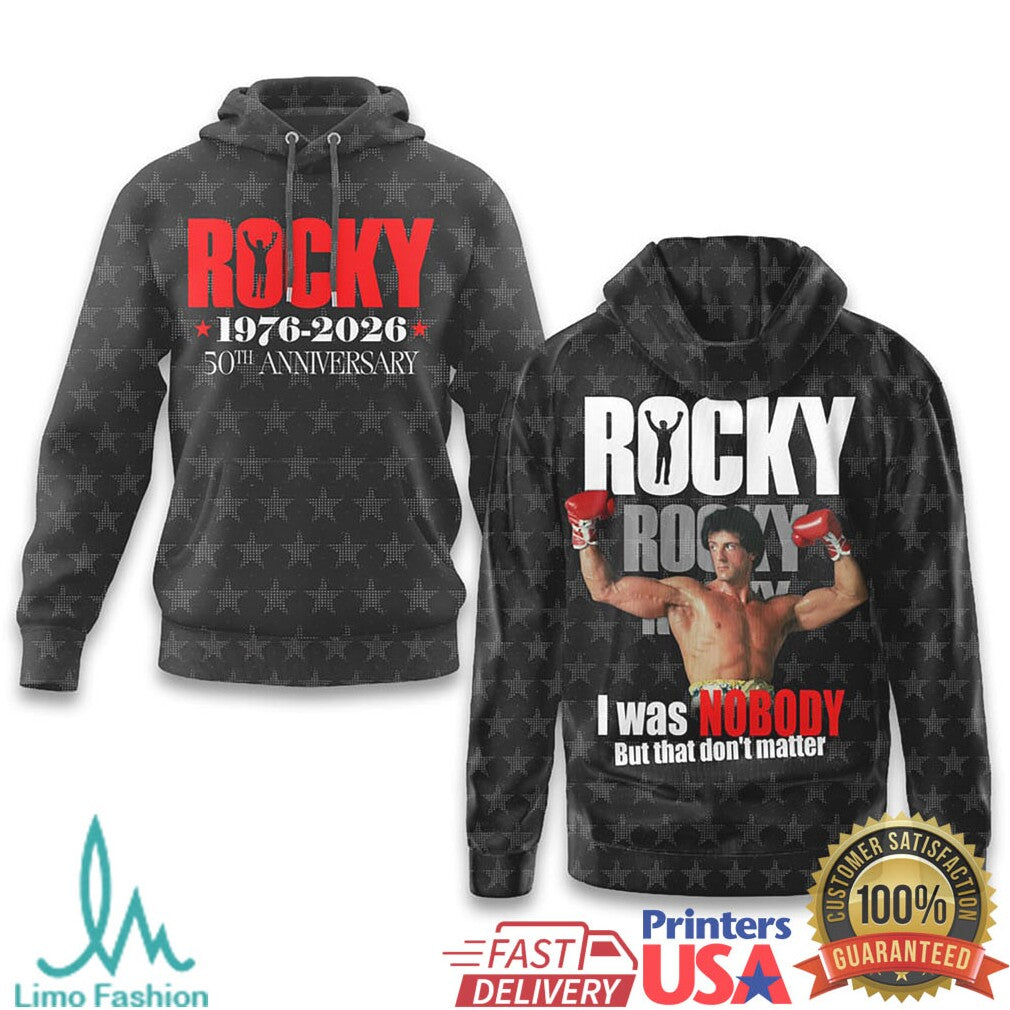 Rocky 50th Anniversary 1976 2026 I Was Nobody Tribute Apparel Collection - Limotees LLC