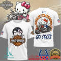Indianapolis Colts Official NFL Hello Kitty Harley Davidson 3D Shirt - Limotees LLC