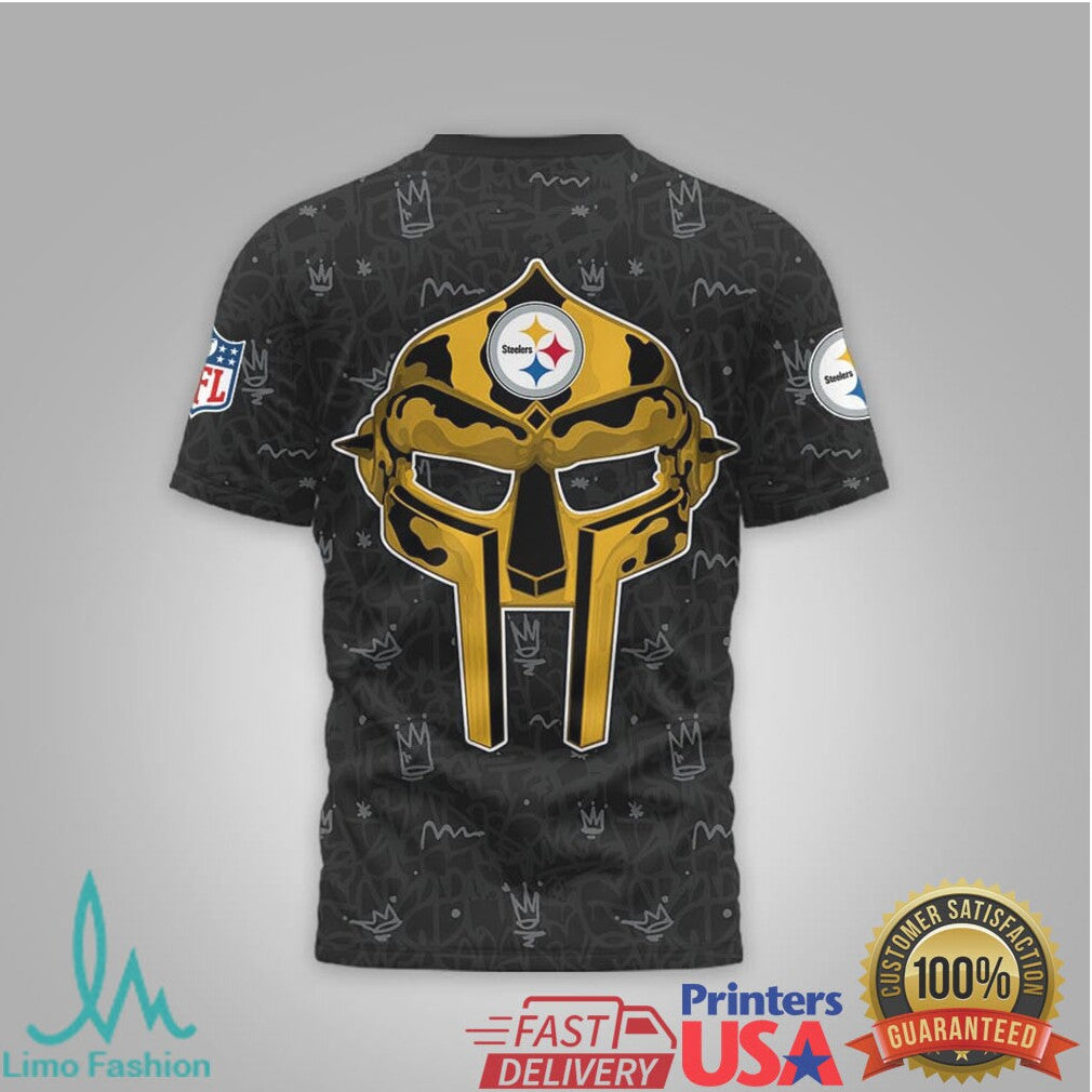 Pittsburgh Steelers Official NFL x MF DOOM 3D Shirt - Limotees LLC