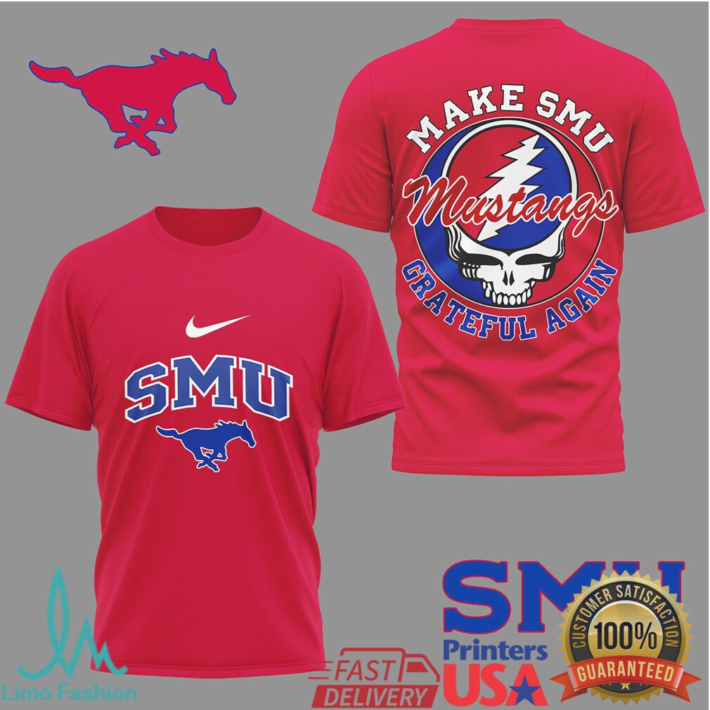 SMU Mustangs “Make SMU Grateful Again” Deadhead Style Mascot T Shirt - Limotees LLC