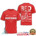 SMU Mustangs RED Remember Everyone Deployed Military Support T Shirt - Limotees LLC