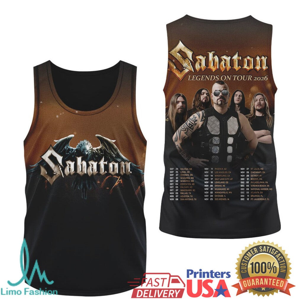 Sabaton Legends On Tour 2026 Heavy Metal All Over Print T Shirt & Tank Top