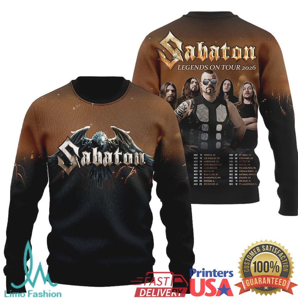 Sabaton Legends On Tour 2026 Heavy Metal All Over Print T Shirt & Tank Top