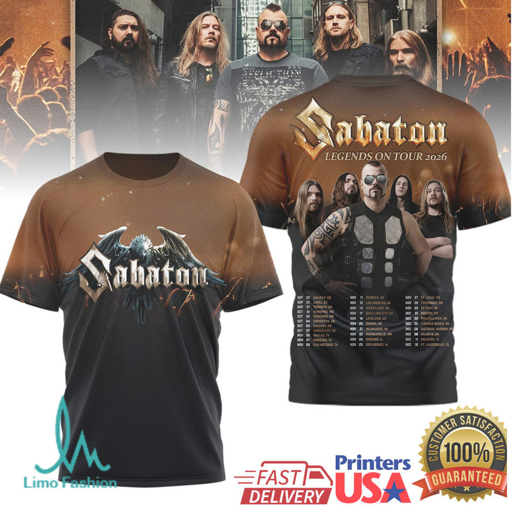 Sabaton Legends On Tour 2026 Heavy Metal All Over Print T Shirt & Tank Top