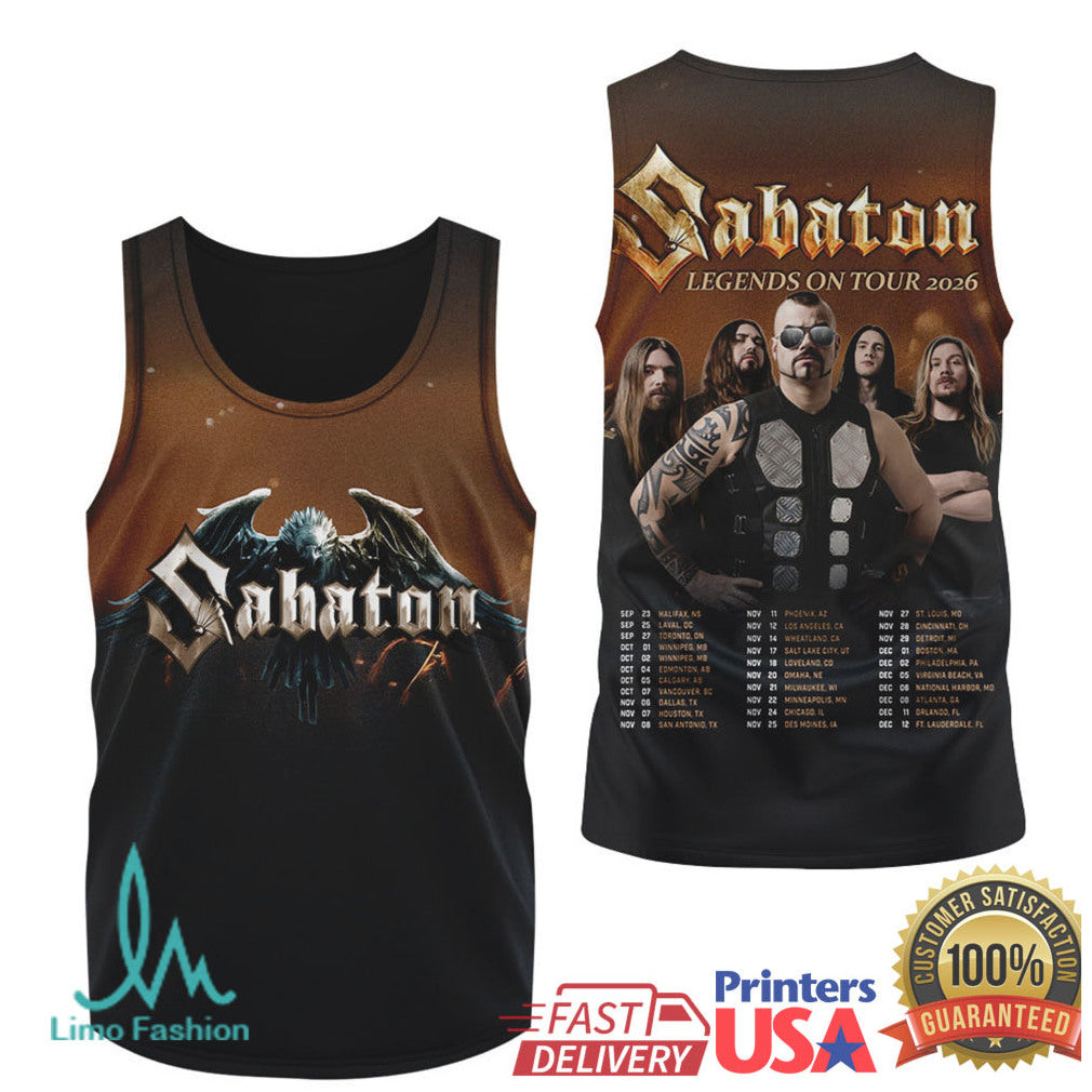 Sabaton Legends On Tour 2026 Official Merchandise Apparel T Shirt - Limotees LLC