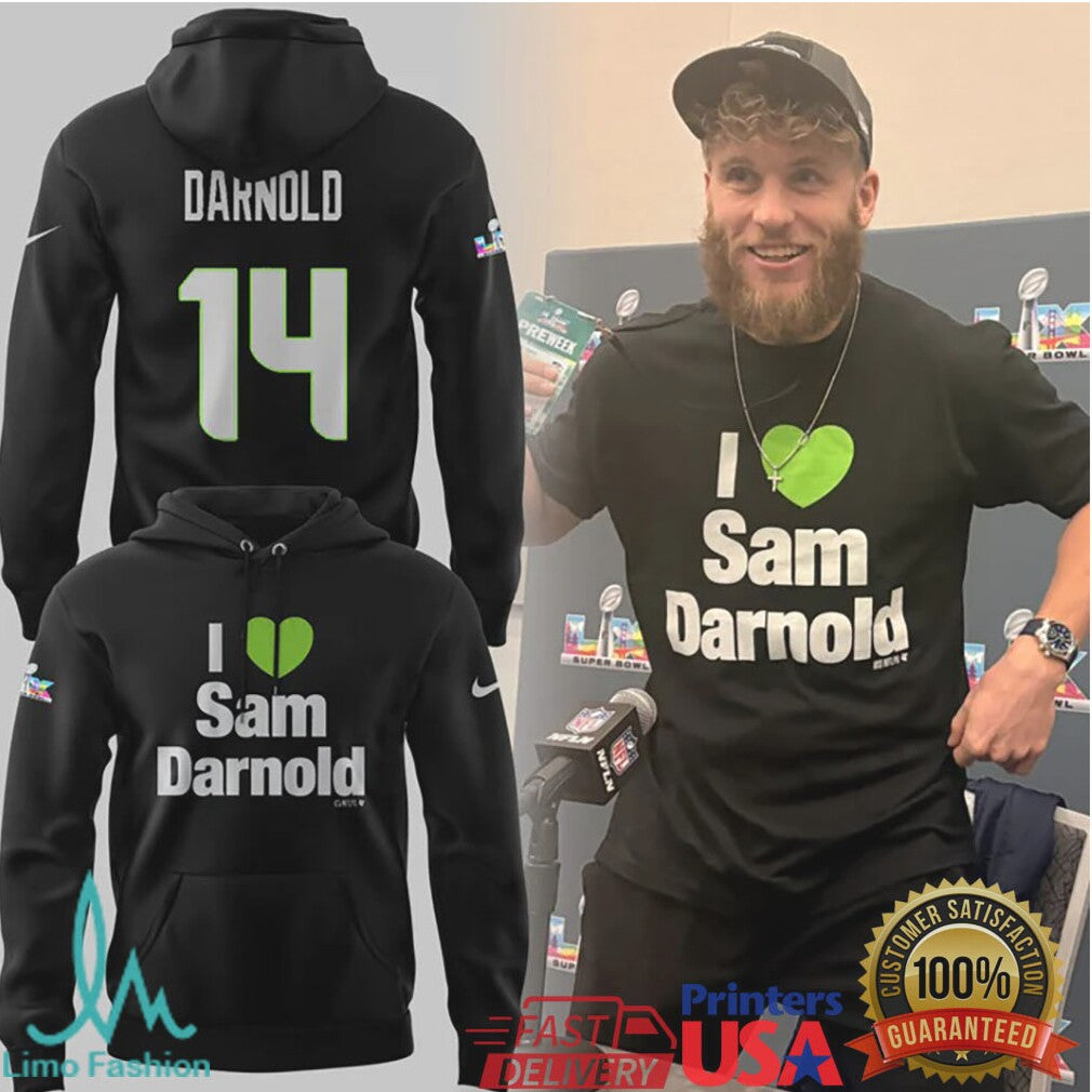 Sam Darnold I Heart Sam Darnold Seattle Seahawks T Shirt & Fan Hoodie - Limotees LLC