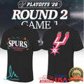 San Antonio Spurs 2026 NBA Playoffs Round 2 Fiesta Logo Graphic T Shirt - Limotees LLC