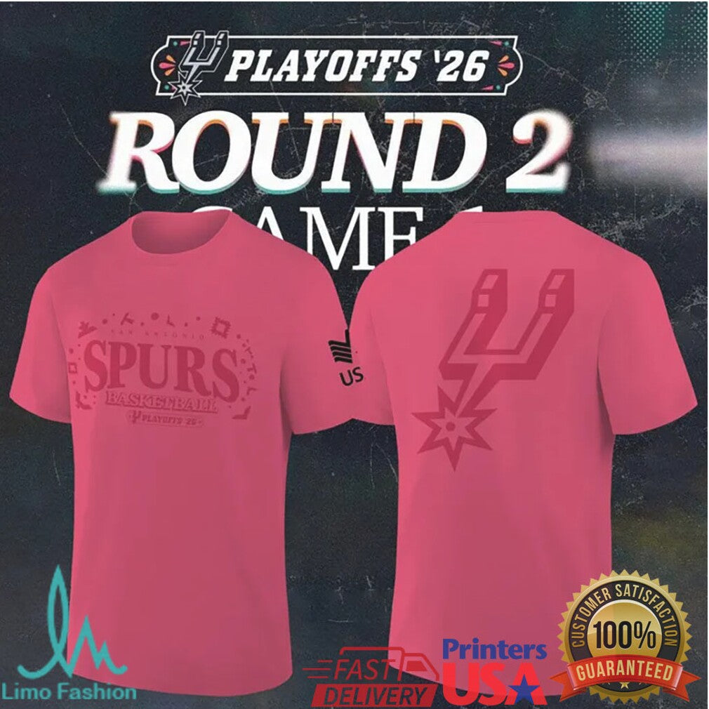 San Antonio Spurs 2026 NBA Playoffs Round 2 Fiesta Logo Graphic T Shirt - Limotees LLC