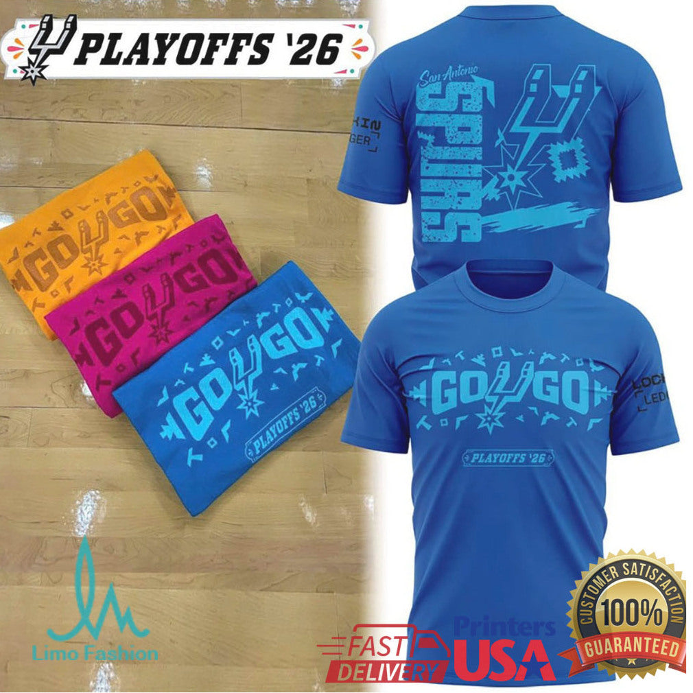 San Antonio Spurs 2026 Playoffs “Go Spurs Go” Fiesta Color T Shirt - Limotees LLC