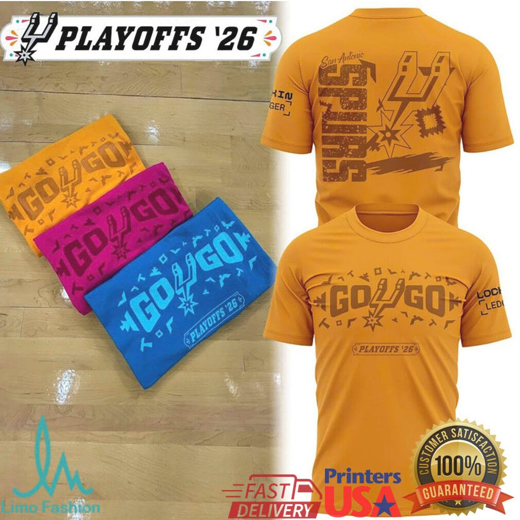 San Antonio Spurs 2026 Playoffs “Go Spurs Go” Fiesta Color T Shirt - Limotees LLC