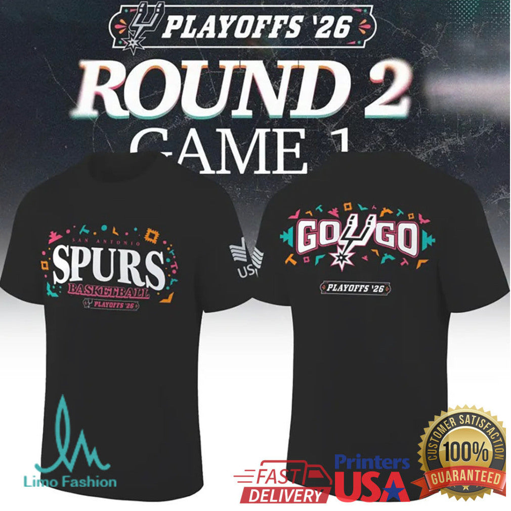San Antonio Spurs Playoffs '26 Round 2 Game 1 Go Spurs Go Fan T Shirt - Limotees LLC