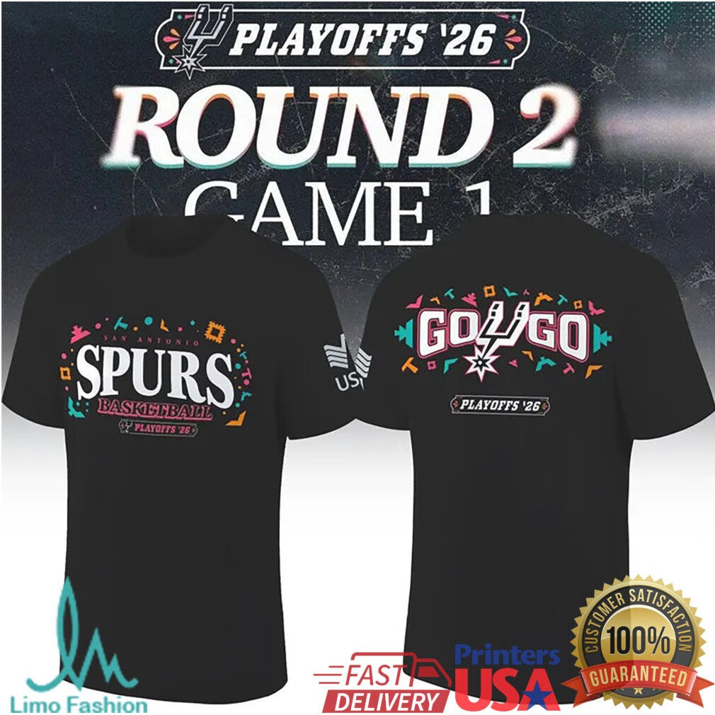 San Antonio Spurs Playoffs '26 Round 2 Game 1 Go Spurs Go Fan T Shirt - Limotees LLC