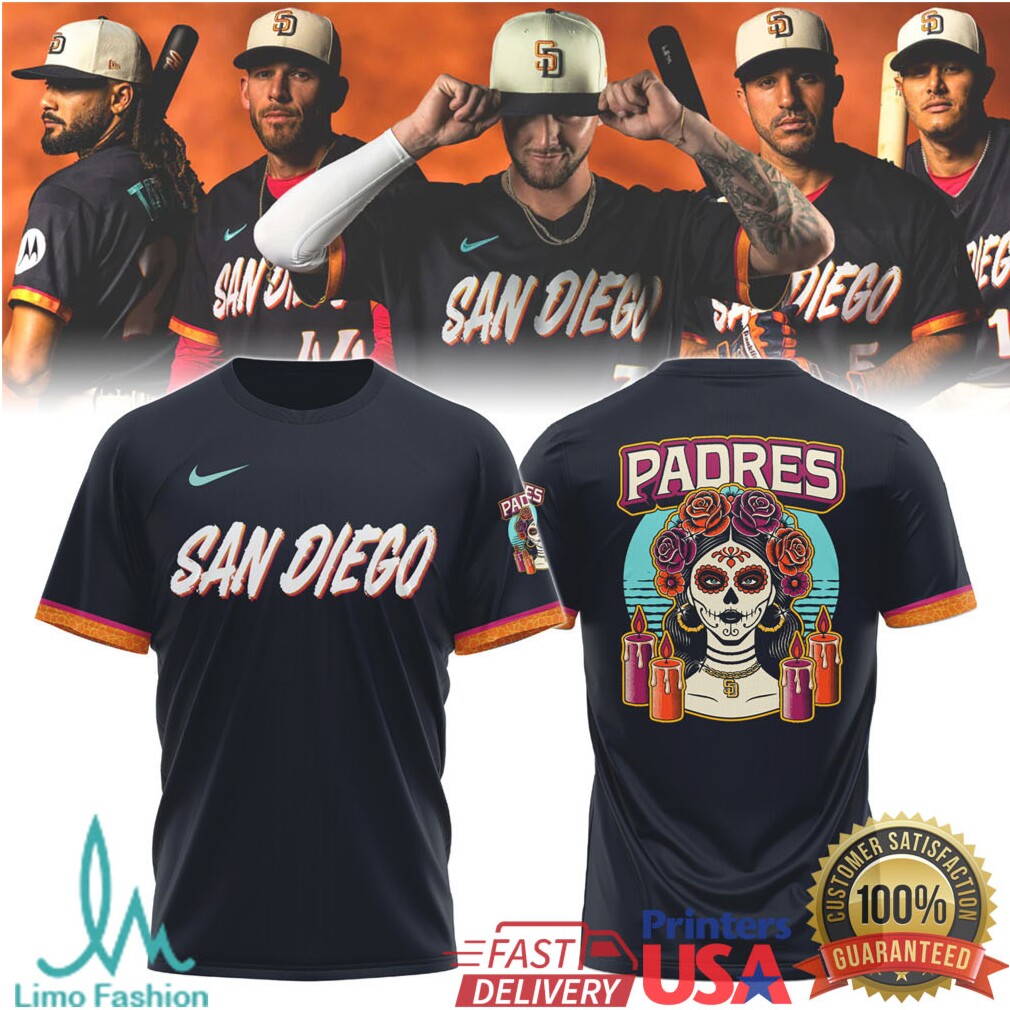 San Diego Padres City Connect Sugar Skull Day of the Dead 2026 Men Women T Shirt