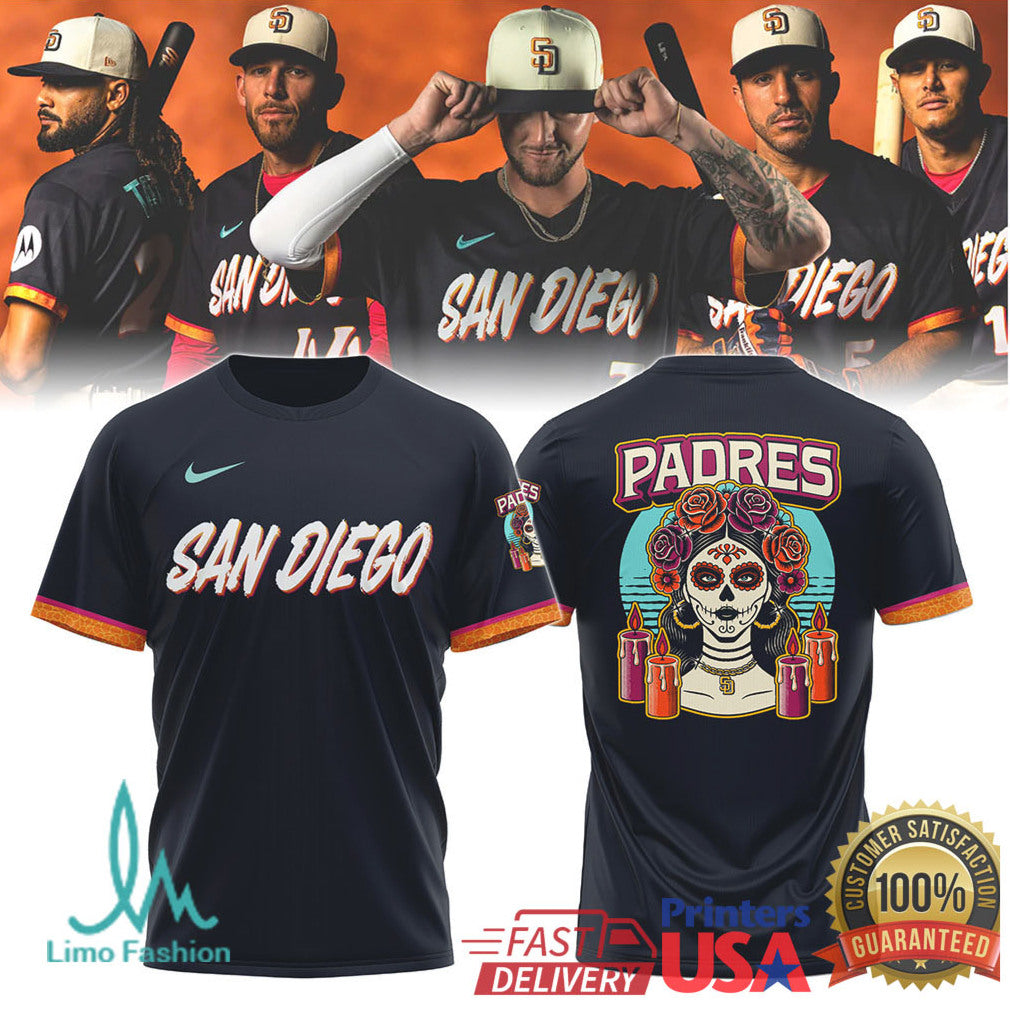 San Diego Padres City Connect Sugar Skull Day of the Dead 2026 Men Women T Shirt